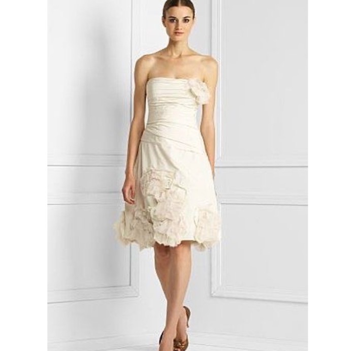 Bcbg Ivory Strapless Wedding Dress